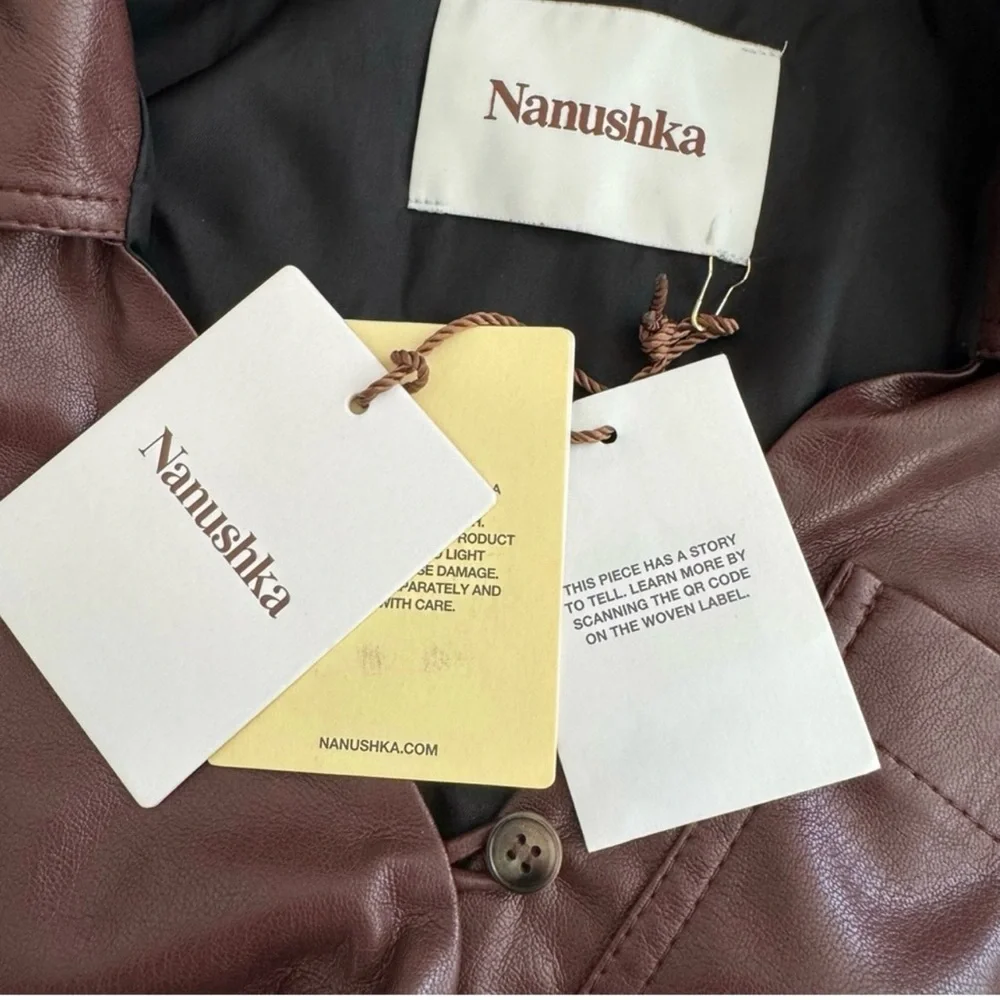 Nanushka Women's Vegan Leather Jacket Skirt set NWT - Picture 5 of 9
